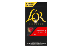 Кофе натуральный жареный молотый в капсулах Splendente Espresso L’OR к/у 52г