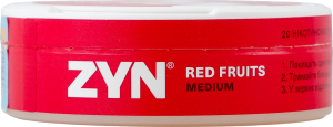 Подушечки нікотиновмісні безтютюнові Red fruits Medium ZYN 20х0.7г