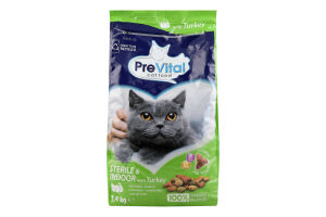 Корм для котів PreVital з індичкою сухий