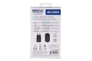 Пристрій зарядний Brevia ePower 12W 2xUSB 45012DUB