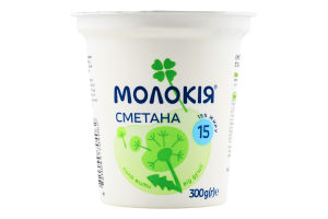 Сметана 15% Молокія ст 300г