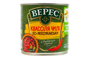 Квасоля чилі по-мексиканськи стерилізована Верес з/б 400г