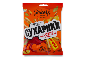 Сухарики пшенично-ржаные Королевский краб Big pack Jokers м/у 100г