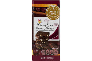 Ahold Holiday Spice Cranberry Orange Dark Chocolate Bar with Almonds