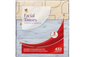 Ahold Facial Tissues Strong & Gentle - 3 CT