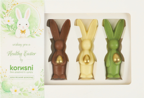 Фігурки шоколадні без додавання цукру Зайчик Korиsni к/у 80г в асорт