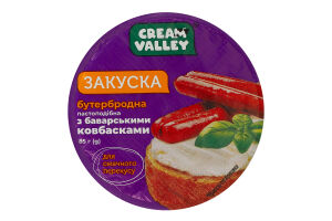 Закуска бутербродная пастообразная С баварскими колбасками Cream Valley ст 85г