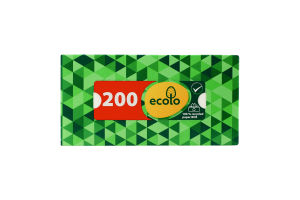 Серветки косметичні універсальні 2-х шарові 20х20см Green line Ecolo 200шт
