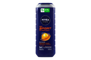 Гель для душа для тела, лица и волос 3в1 New formula Спорт Nivea Men 500мл