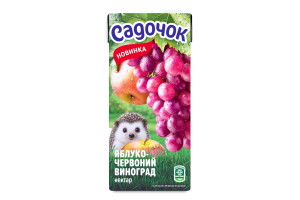 Нектар осветленный пастеризованный из красных сортов винограда Яблоко-красный виноград Садочок т/п 950мл
