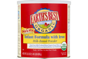 Earth's Best Organic Milk-Based Powder Infant Formula with Iron