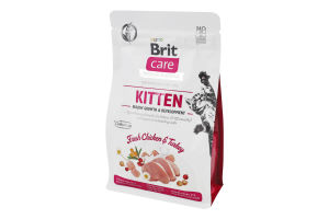 Корм сухой для котят Fresh Chicken&Turkey Kitten Care Brit м/у 400г