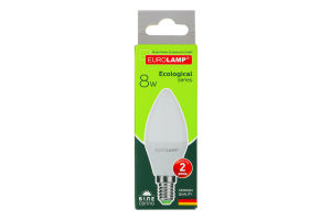 Лампа светодиодная 8W E14 4000К Ecological Eurolamp 1шт