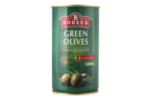 Оливки зеленые с косточками консервированные пастеризованные Bodega ж/б 350г