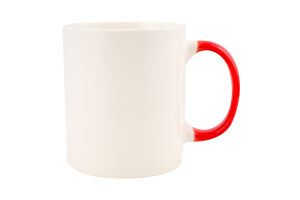 Кухоль I love you 350мл білий порцеляна циліндр з червоною ручкою GGP