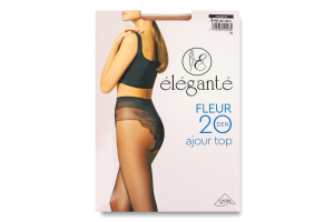 Колготки жіночі Elegante Fleur Ajour top 20den 3 natural