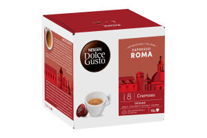 Кофе жареный молотый Espresso Roma Dolce Gusto Nescafe к/у 16х6.2г