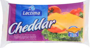 Сир плавлений 36.2% скибочки Чеддер Lactima м/у 36x16.67г
