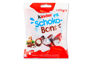 Конфеты из молочного шоколада с молочной начинкой и орехами Schoko-Bons Kinder м/у 125г