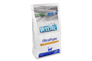 Корм сухой натуральный рацион для котов UltraHypo Vet Life Farmina м/у 2кг