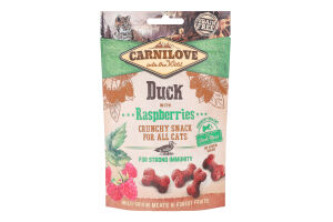 Ласощі для котів Duck with Raspberries Carnilove д/п 50г