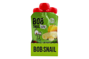 Пюре фруктове для дітей від 5міс гомогенізоване Яблуко-банан Baby Bob Snail д/п 90г