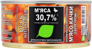 М"ясо качки з булгуром 325г ж/б з ключем Здорово
