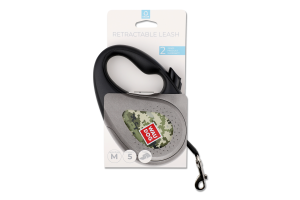 Повідець-рулетка д/собак до 25кг Мілітарі світловідбиваюча стрічка р.M L5м 382-4026 Ваудог