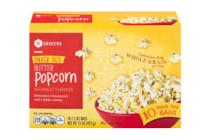 SE Grocers Naturally Flavored Snack Size Butter Popcorn - 10 CT