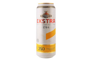 Пиво 0.568л 5.2% светлое фильтрованное пастеризованное Ekstra Svyturys ж/б