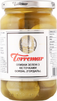 Оливки зелені з кісточками Гордаль Torremar с/б 350г