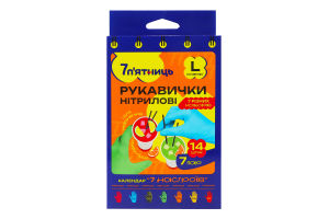 Рукавички нітрилові L 7 настроїв 7 п'ятниць 14шт