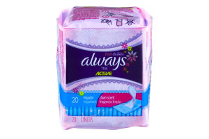 Always Fresh Dailies Thin Active Regular Liners Clean Scent