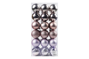 Набір прикрас ялинкових Кулі срібло 36шт
