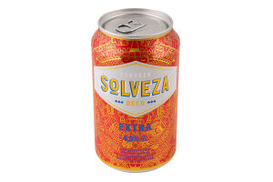 Пиво 0.33л 4.5% світле фільтроване пастеризоване Extra Solveza з/б