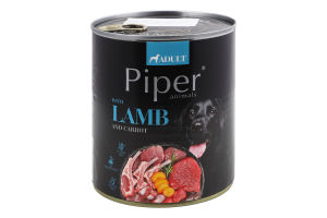 Корм д/собак з ягнятиною та морквою 800г ж/б Пайпер
