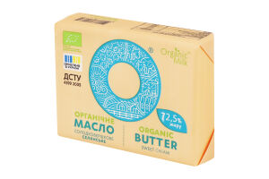 Масло 72.5% солодковершкове органічне Селянське Organic Milk м/у 180г