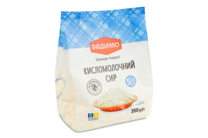 Сир кисломолочний 5% жиру 350г стабіло-пакет ТМ РАДИМО
