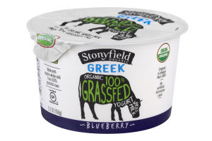 Stonyfield Organic Greek 100% Grassfed Whole Milk Yogurt Blueberry