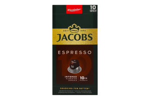 Кофе натуральный жареный молотый в капсулах Espresso 10 Intenso Jacobs к/у 52г