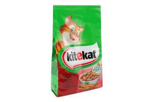 Корм сухий повнораціонний для дорослих котів З яловичиною та овочами KiteKat м/у 300г