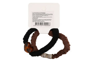 Резинка д/волосся Мікс однотонна з прикрасою 6см 2шт