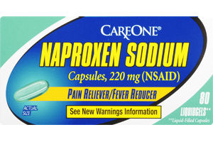 CareOne Naproxen Sodium Pain Reliever/Fever Reducer Liquidgels Capsules - 80 CT