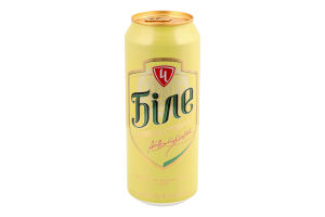 Пиво 0.5л 4.8% світле пшеничне нефільтроване пастеризоване Біле Чернігівське з/б