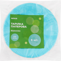 Тарелка бумажная бирюзовая d230мм Novus 6шт