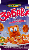 Завтраки сухие с добавками с ирисо-сливочным вкусом Подушечки крупяные Вкусная забава Золоте Зерно м/у 100г