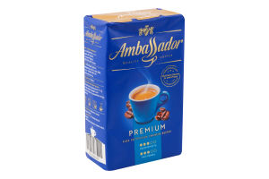 Кофе натуральный жареный молотый Premium Ambassador м/у 225г