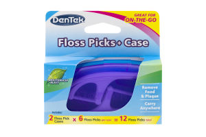 DenTek Floss Picks + Case Mouthwash Blast - 12 CT