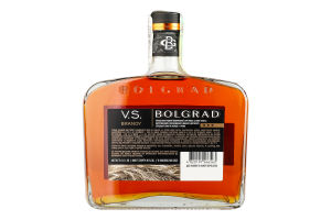 Бренди 0.5л 40% виноградный выдержанный 3 года VS Bolgrad бут
