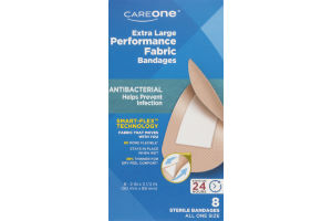 CareOne Extra Large Performance Fabric Bandages Antibacterial - 8 CT